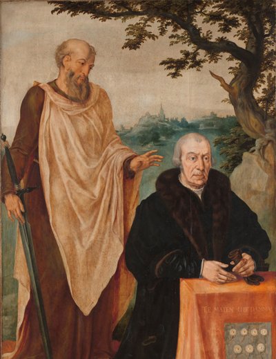 Sibylla Erythrea (linkervleugel van een drieluik: de schenker Matelief Dammasz. en St. Paulus (voorzijde) en de Erythraeïsche Sibylle (achterzijde)) door Maarten van Heemskerck