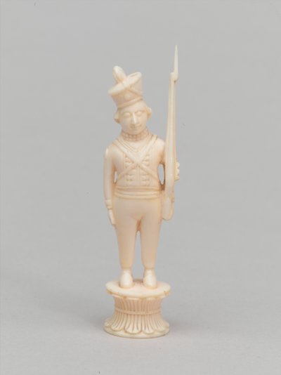 Witte pion, schaakstuk, India, circa 1820 door Macneill MacLeay