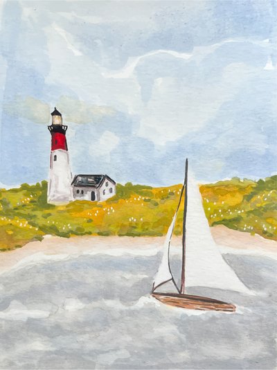Kustvuurtoren-zeilboot door Madison Phipps