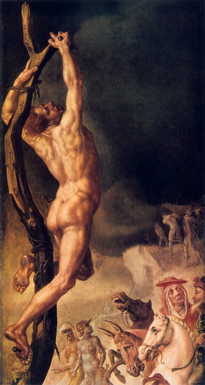 Calvarie, detail door Maerten van Heemskerck