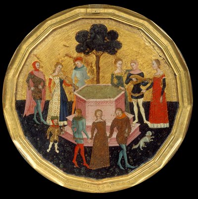 De tuin van de liefde, c.1370 door Maestro di Deschi Da Parto