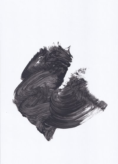 Dynamisch zwart abstract door Maira Ribena