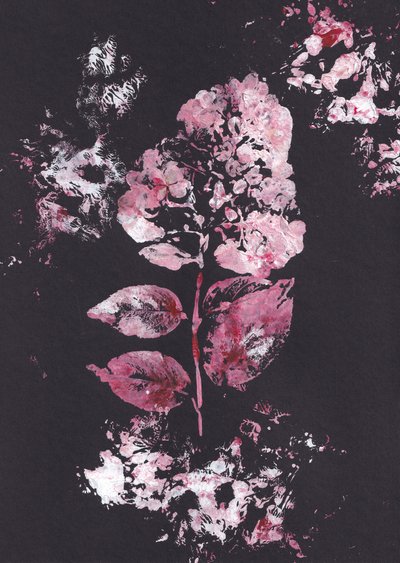 Roze botanische impressie door Maira Ribena