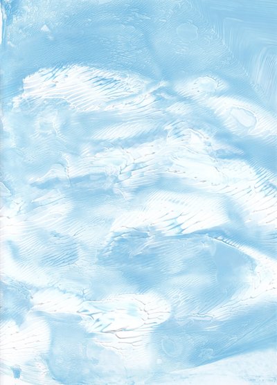 Zachtblauwe abstracte stroming door Maira Ribena