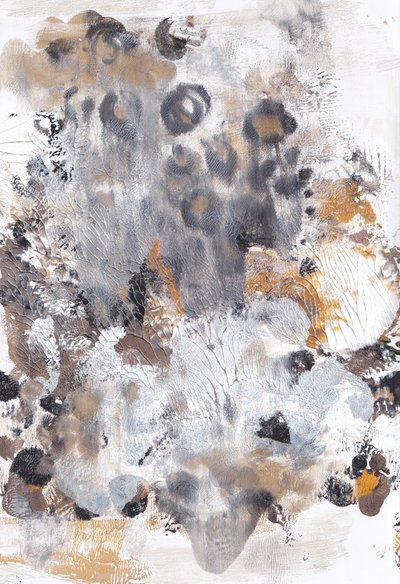 Gestructureerd goudgrijs abstract door Maira Ribena