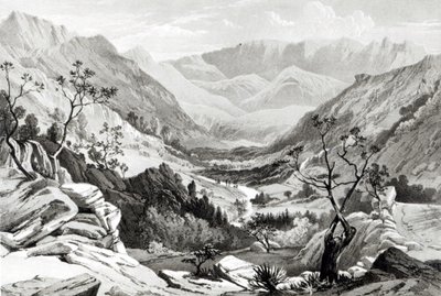 Uitzicht tussen Senafe en Rahaguddy, gegraveerd door James Ferguson door Major A.G.F. Hogg