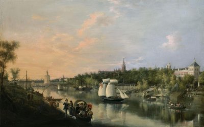 De Guadalquivir bij Sevilla door Manuel Barron y Carrillo