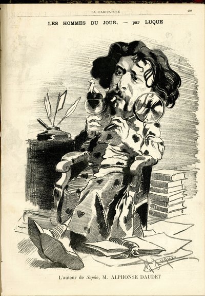 Illustratie van Manuel Luque voor de Omslag van De Caricature (1880) door Manuel Luque