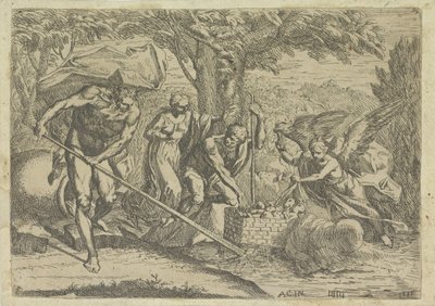 Romulus en Remus gevonden door Faustulus en Louva door Marcantonio Bellavia