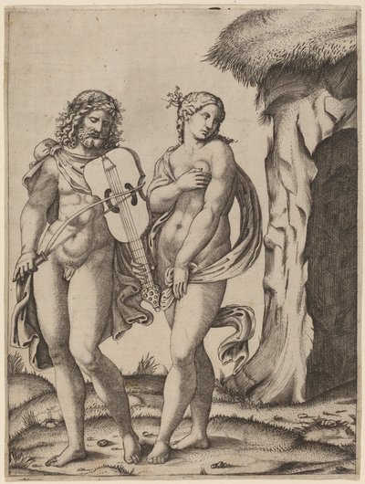 Orpheus en Eurydice door Marcantonio Raimondi