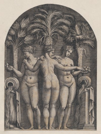 Speculum Romanae Magnificentiae: De drie gratiën door Marcantonio Raimondi