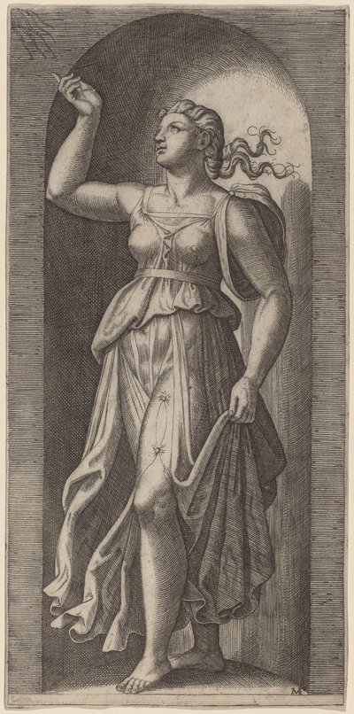 Geloof door Marcantonio Raimondi after Raphael