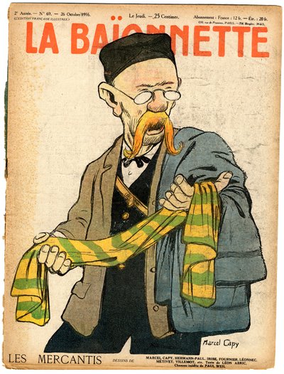 Omslag van La Baionnette, Satirisch in Kleuren door Marcel Amable O.L. Capy