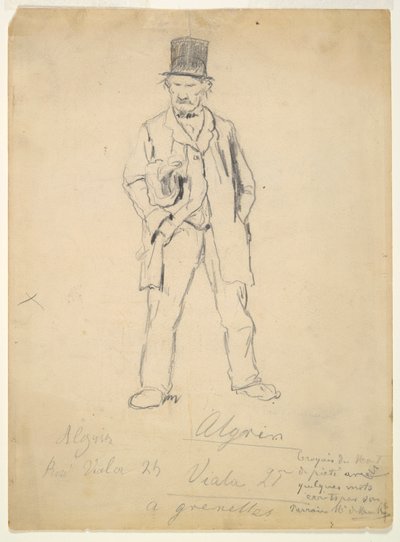 Schets van een Zwerver (recto); Vrouw en Twee Kinderen (verso) door Marcellin Desboutin