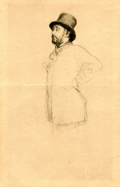 Edgar Degas met hoed door Marcellin Gilbert Desboutin