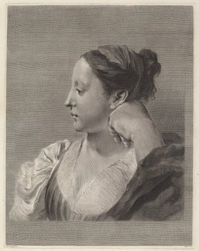 Jonge Vrouw in Profiel door Marco Alvise Pitteri after Giovanni Battista Piazzetta