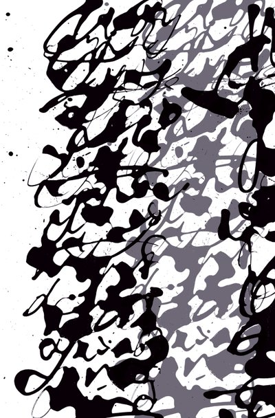 Asemisch schrijven, 2014 (inkt op papier) door Marco Campedelli