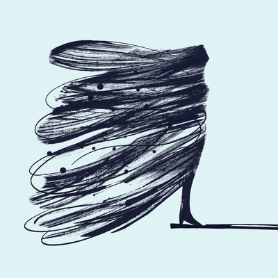 Het vlindermeisje, 2014 (inkt op papier) door Marco Campedelli
