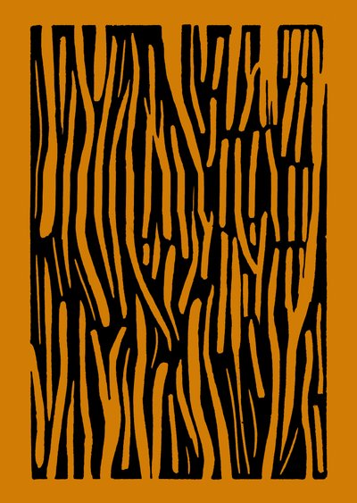 Hout, 2023 (linoleum op papier) door Marco Campedelli