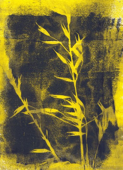 Gele bladeren, 2024 (monotype) door Marco Campedelli