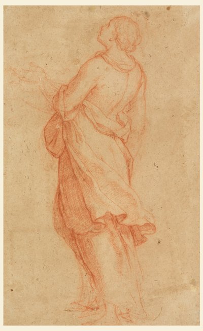 Tekening, Een jonge vrouw (Maria Magdalena onder het kruis), 1550-75 door Marco Pino