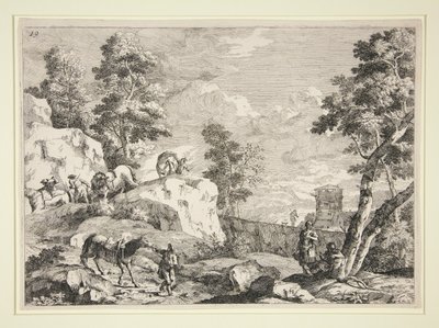 Landschap met vier ruiters door Marco Ricci