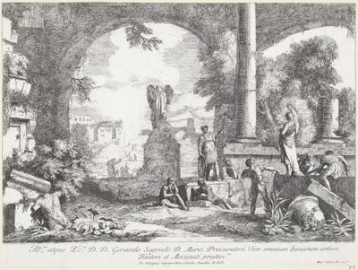 Landschap met ruïnes door Marco Ricci