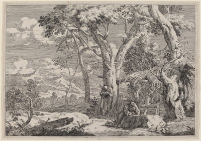 Wildernislandschap met Twee Monniken door Marco Ricci
