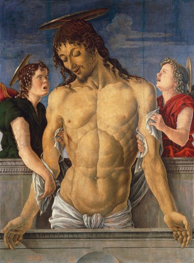 Afneming van Christus ondersteund door engelen door Marco Zoppo
