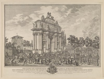 Frantz Stephans erepoort, bij intocht in Florence 1739 door Marcus Tuscher
