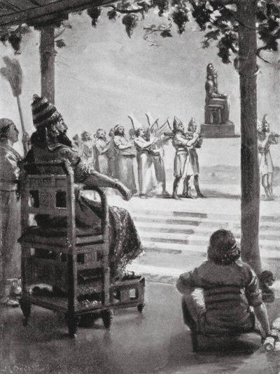 Nieuwjaarsdag in Babylon, 680 voor Christus (litho) door Margaret (after) Dovaston