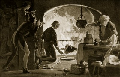 Lambert Simnel in de keuken, illustratie uit 