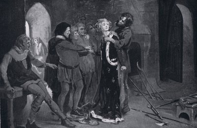 De schone maagd van Kent gekust door opstandelingen AD1381 door Margaret Dovaston