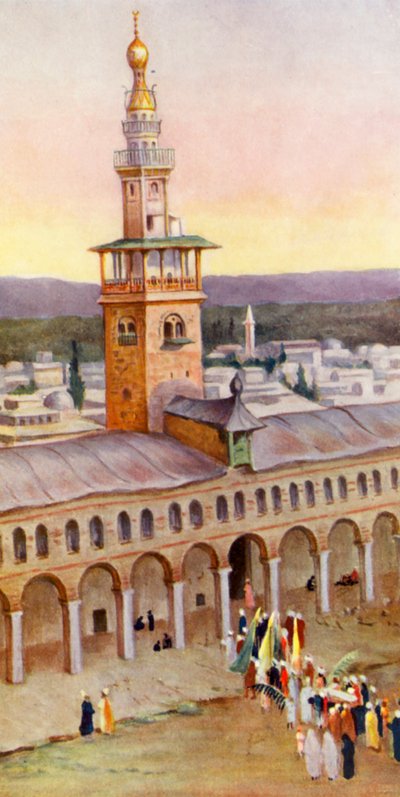 Hof van de Grote Moskee, Damascus door Margaret Thomas