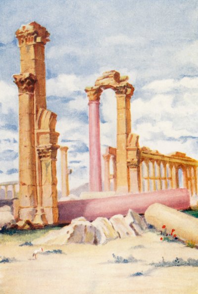 Gevallen monoliet, Palmyra door Margaret Thomas