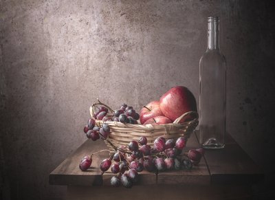 Stilleven met druiven en appels door Margareth Perfoncio