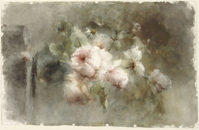 Een vaas met rozen door Margaretha Roosenboom