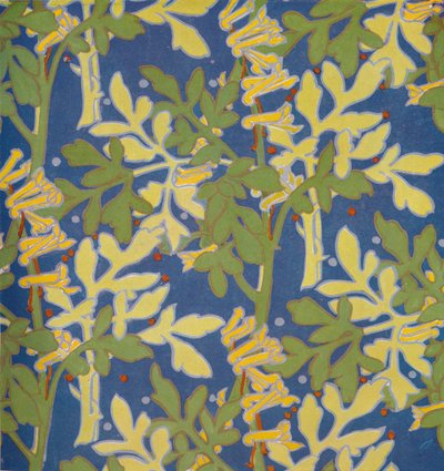 Ontwerp voor blokdrukzijde, 1926 door Margery Tomlin