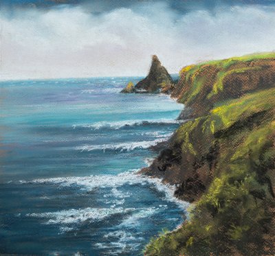 Kustlandschap van Devonshire. door Margo Starkey