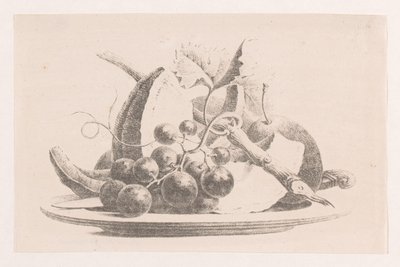 Vruchten op een bord door Maria Geertruida de Goeje Barbiers (attributed to)
