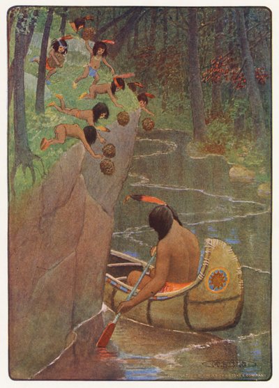 Illustratie voor Hiawatha door Longfellow (kleur litho) door Maria Louise Kirk