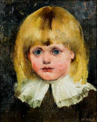 Meisjeshoofd (Hilja Tukiainen); schilderij door Maria Wiik