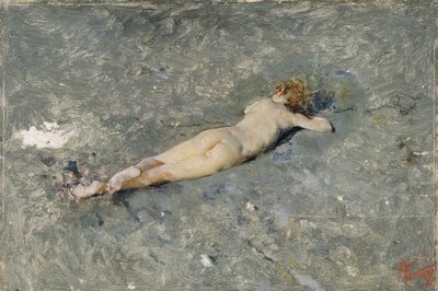Naakt op het strand van Portici door Mariano Fortuny y Marsal