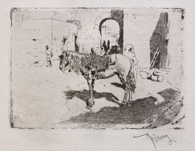 Paard van Marokko door Mariano Fortuny y Carbó