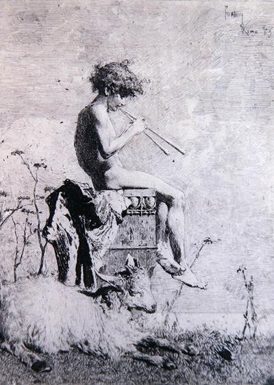 Idylle door Mariano José María Bernardo Fortuny y Carbó