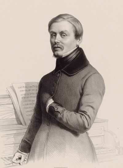 Portret van de organist en componist Hippolyte Monpou 1804-1841, 1841 door Marie Alexandre Menut Alophe