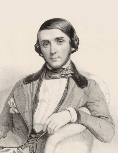Portret van de pianist en componist Jean-Henri Ravina 1818-1906, ca 1845 door Marie Alexandre Menut Alophe