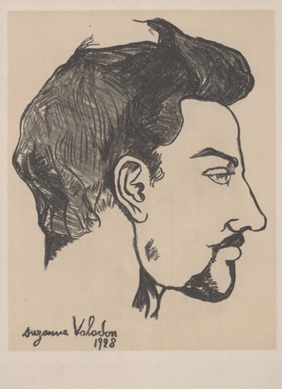Portret van Utrillo in profiel door Marie Clementine Valadon