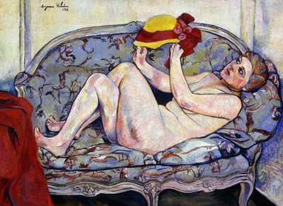Naakt uitgestrekt op een sofa, 1928 door Marie Clementine Valadon