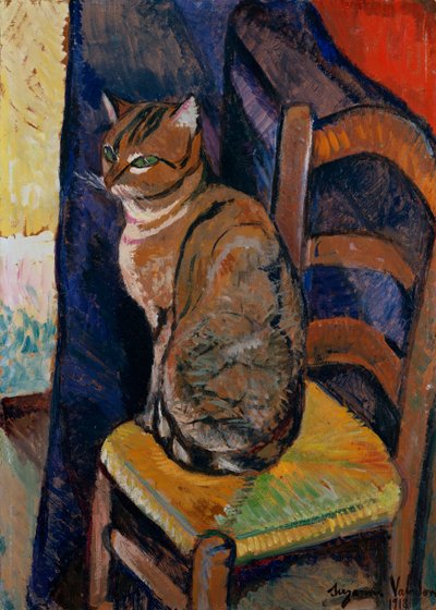 Studie van een Kat Zittend op een Stoel door Marie Clementine Valadon